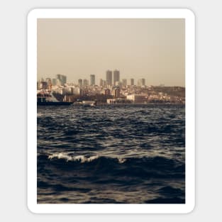 Coastal Haven: A City by the Sea Sticker